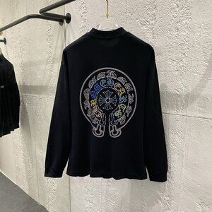 Chrome Hearts Rhinestone Black Long Sleeve T-Shirt